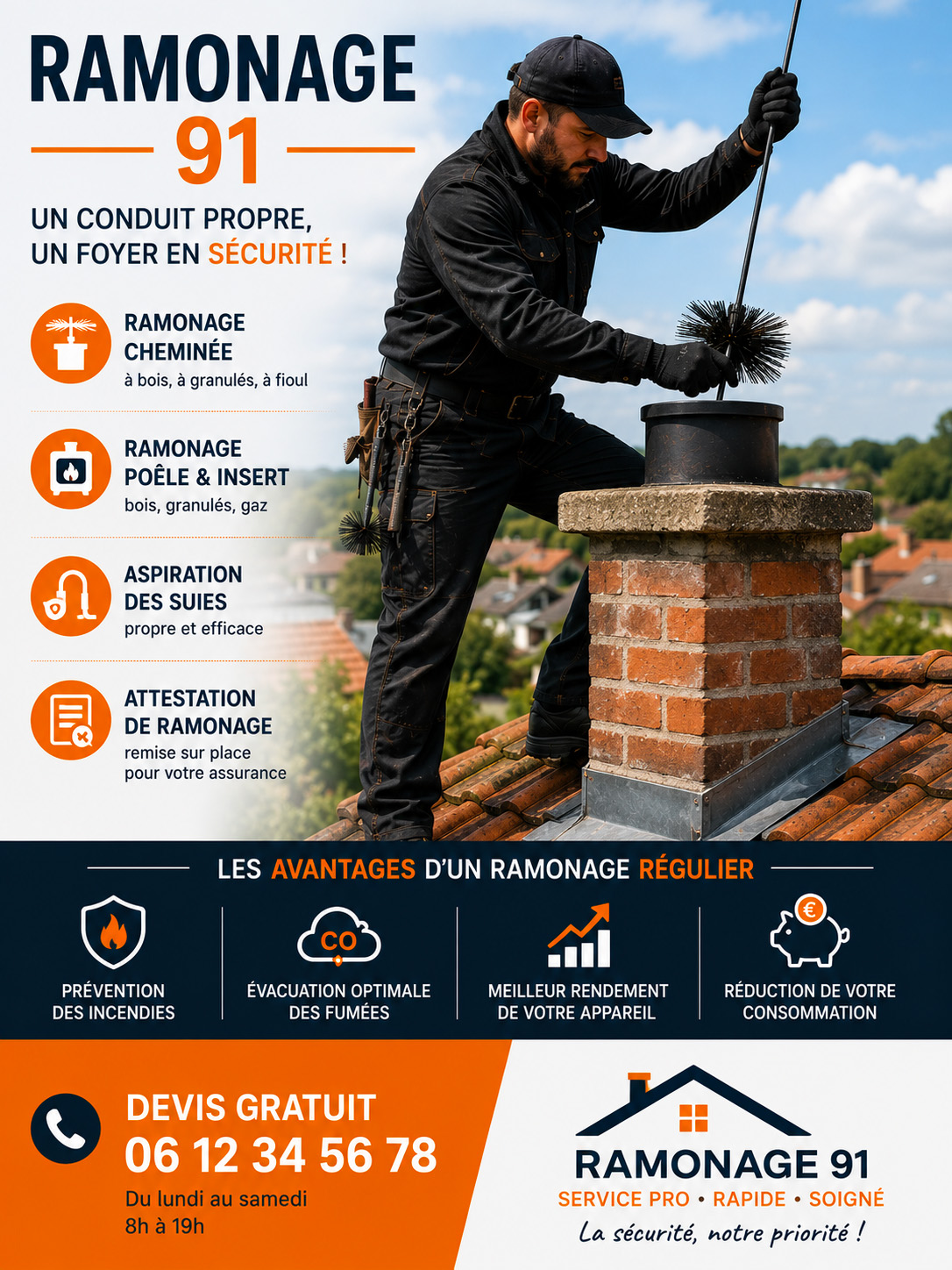 Ramonage à Sainte-Geneviève-des-Bois (91700) dans l’Essonne (91) à Sainte-Geneviève-des-Bois (91700) et Essonne (91) Ramonage à Sainte-Geneviève-des-Bois (91700) dans l’Essonne (91) - chantier dans l’Essonne (91)